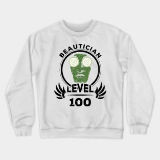 Level 100 Beautician Face Mask Gift Crewneck Sweatshirt